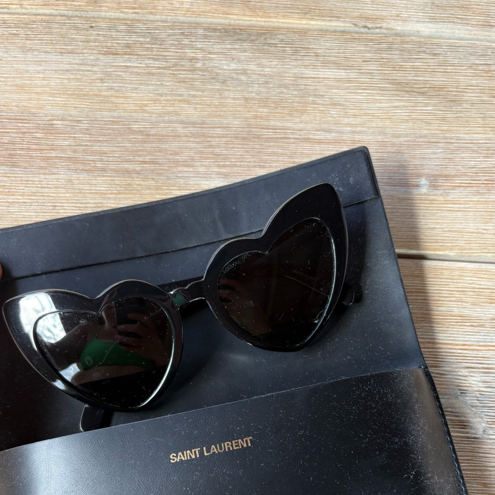 Saint Laurent LouLou Black Heart Sunglasses